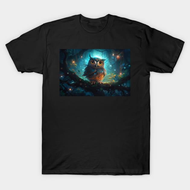 Cosmo the Owl T-Shirt by Phatpuppy Art